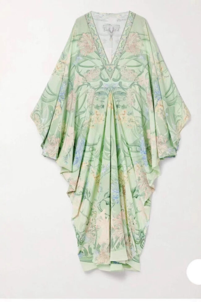 The Roxane Flowy Printed V Neck Dress Detail – La Rose Couture Dresses & Gowns