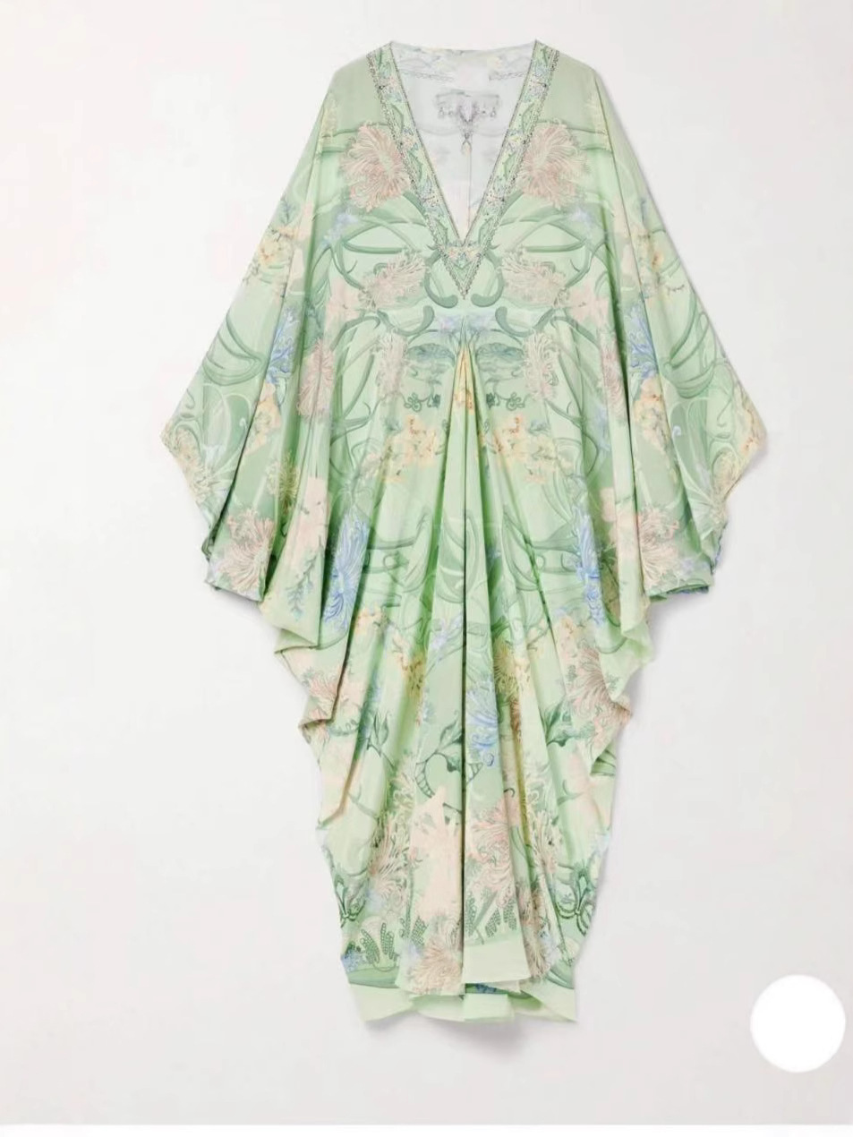 Flowy Printed V-Neck Dress - Image 5