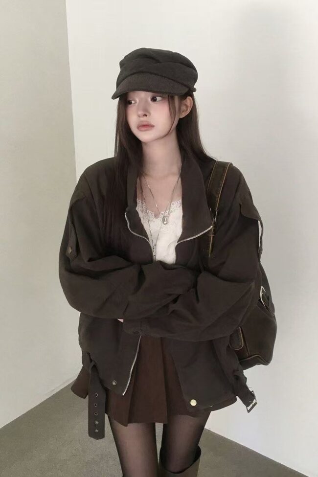 The Garance Stand Collar Relaxed Fit Woven Jacket Detail – La Rose Couture Coats & Jackets