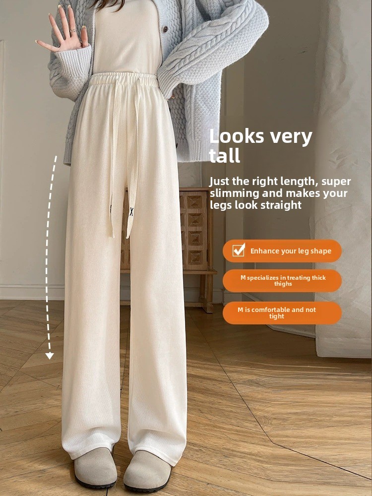 Womens High Waisted Corduroy Wide Leg Pants - Image 4
