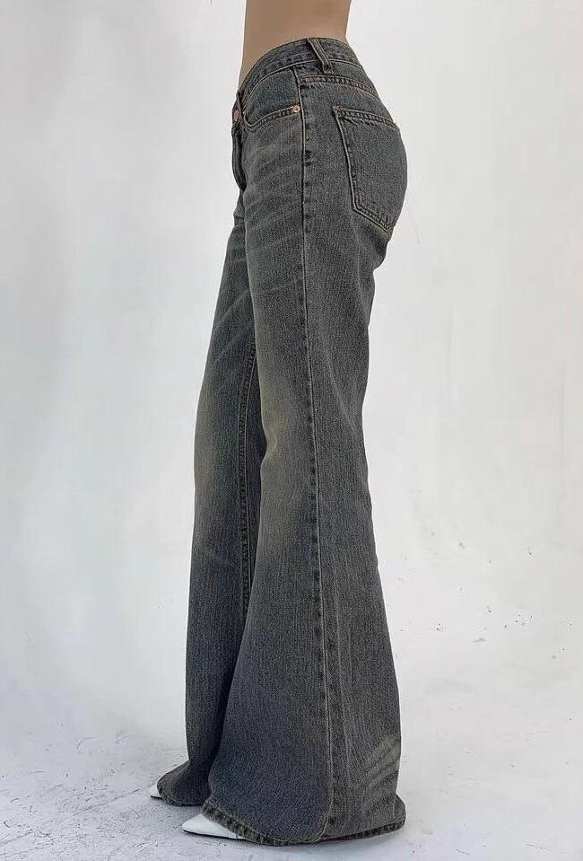 The Colette High Waisted Flared Jeans Detail – La Rose Couture Trousers & Skirts