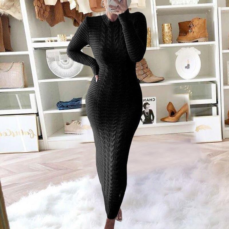 Twisted Long Sleeve Knit Dress - Image 4