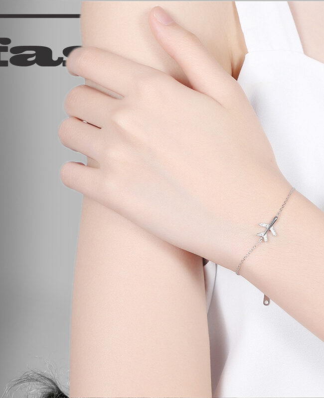 The Agathe Airplane Design Zircon Bracelet Detail – La Rose Couture Jewellery & Accessories