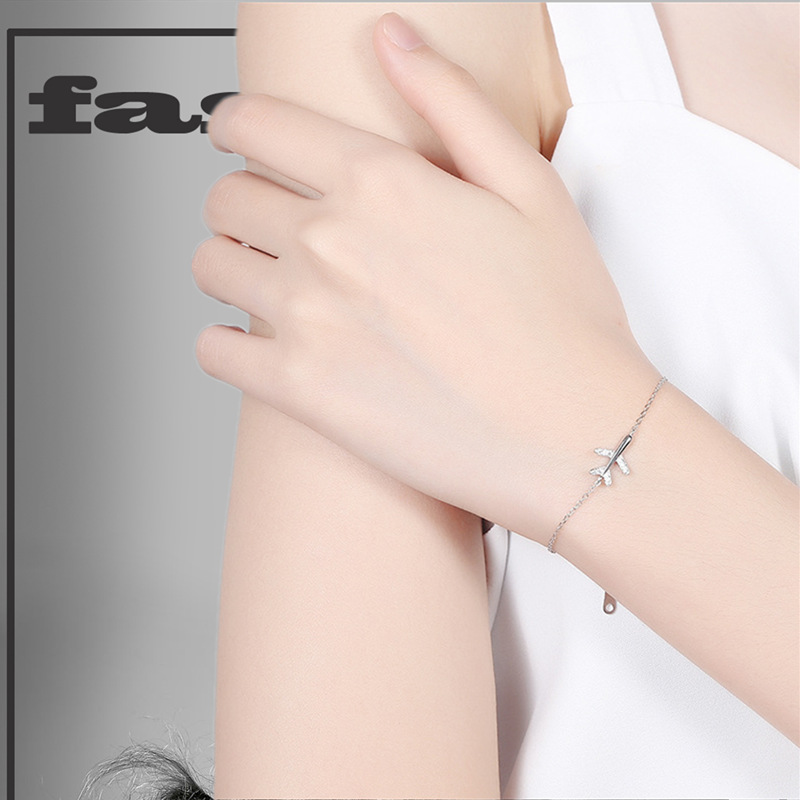 Airplane Design Zircon Bracelet for Women - Image 4