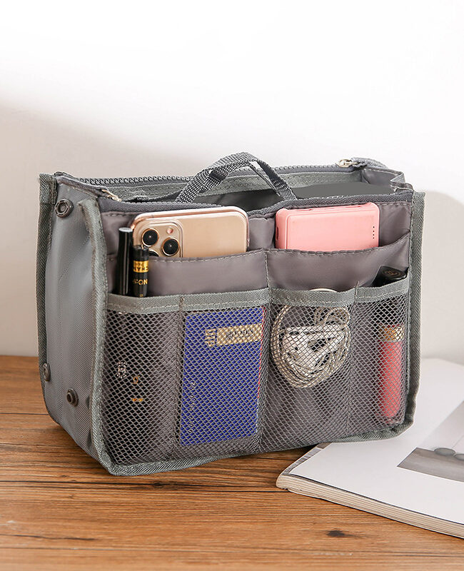 The Seraphine Double Zipper Cotton Bag with Inner Storage Compartment – La Rose Couture Handbags & Clutches