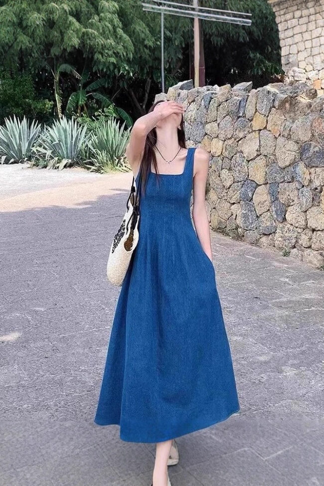 The Justine Denim Dress Detail – La Rose Couture Dresses & Gowns