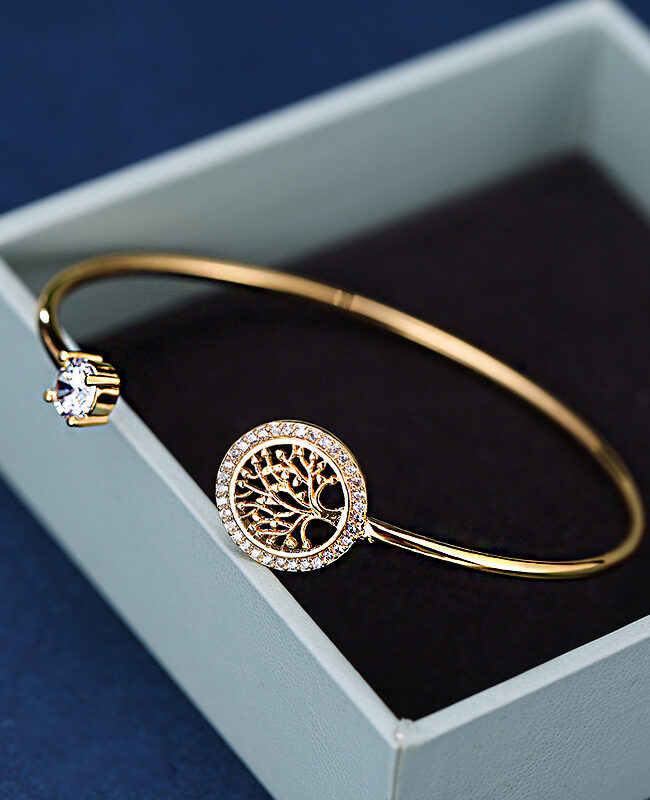 The Nina Simple Gold Plated Tree of Life Zircon Bracelet – La Rose Couture Jewellery & Accessories