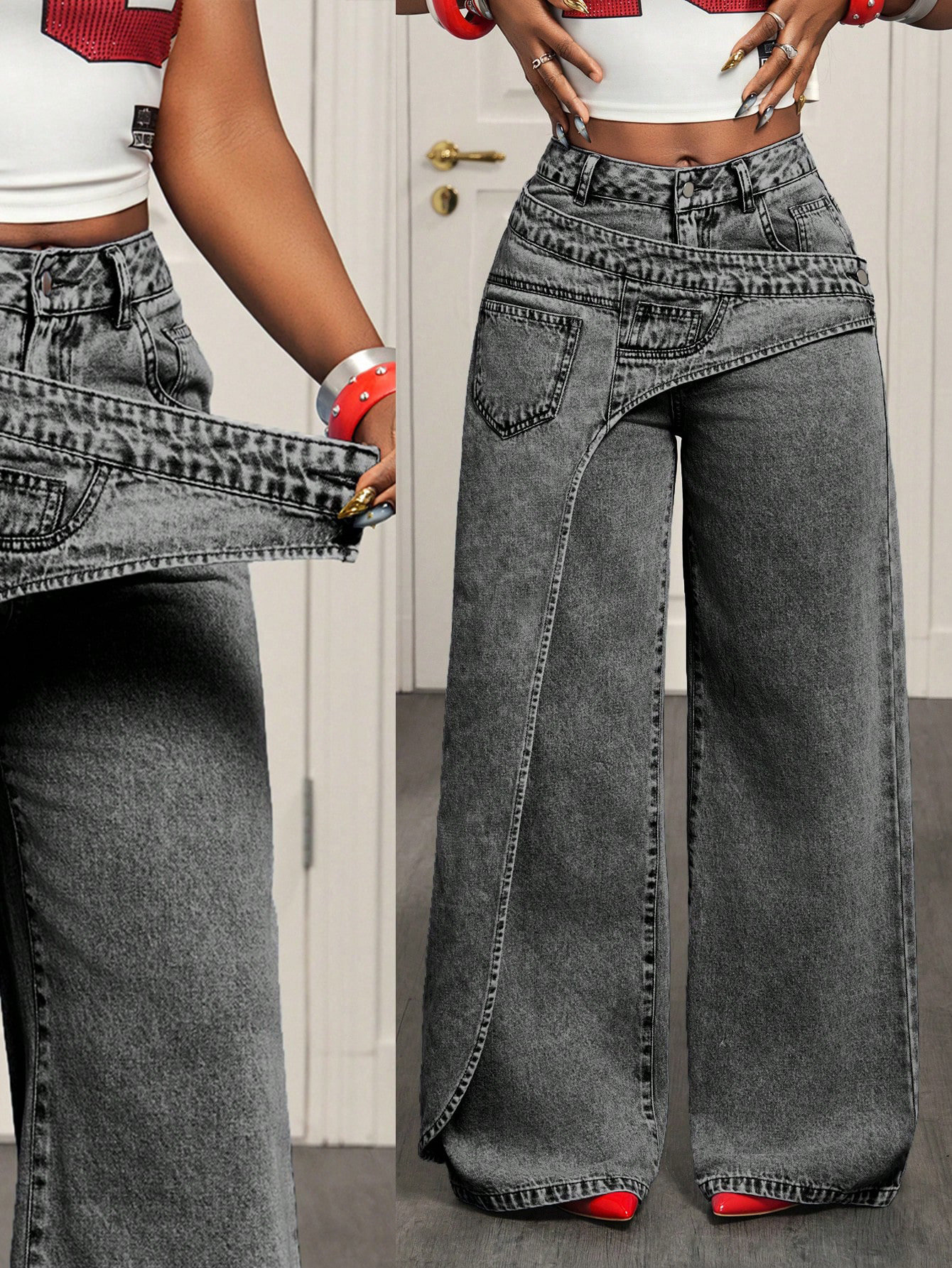 Straight Leg Denim Pants for Women - Image 4