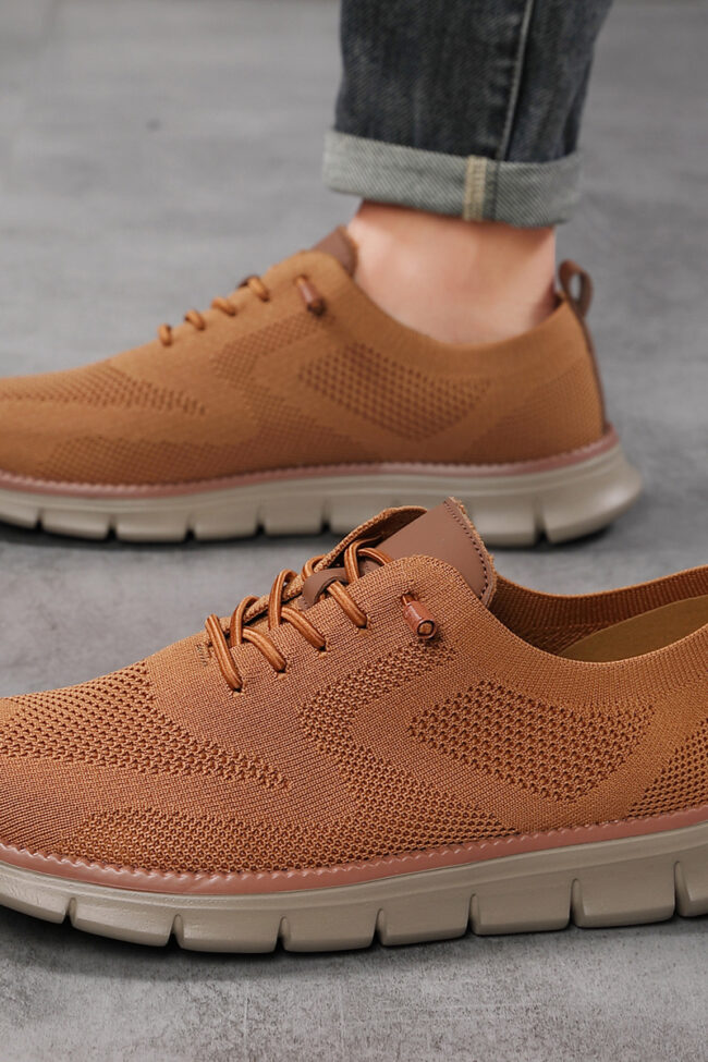 Mens Lightweight Breathable Lace Up Loafers Casual Fly Knit Shoes – La Rose Couture Coats & Jackets