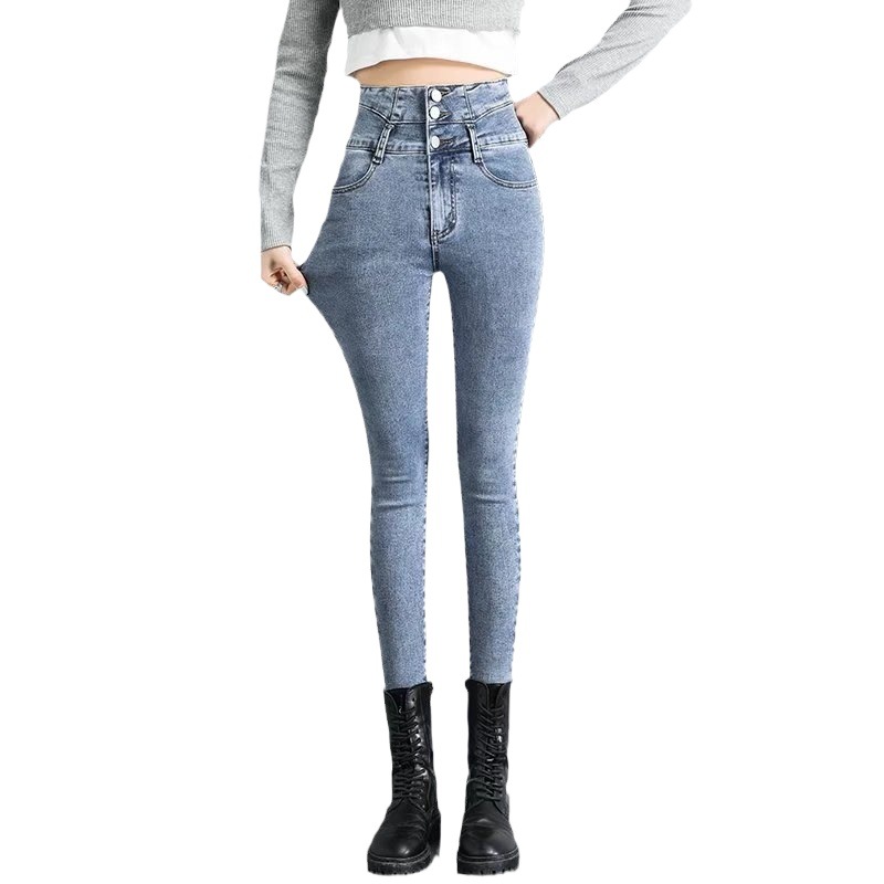Womens High Waist Fleece Lined Pencil Pants - Image 5