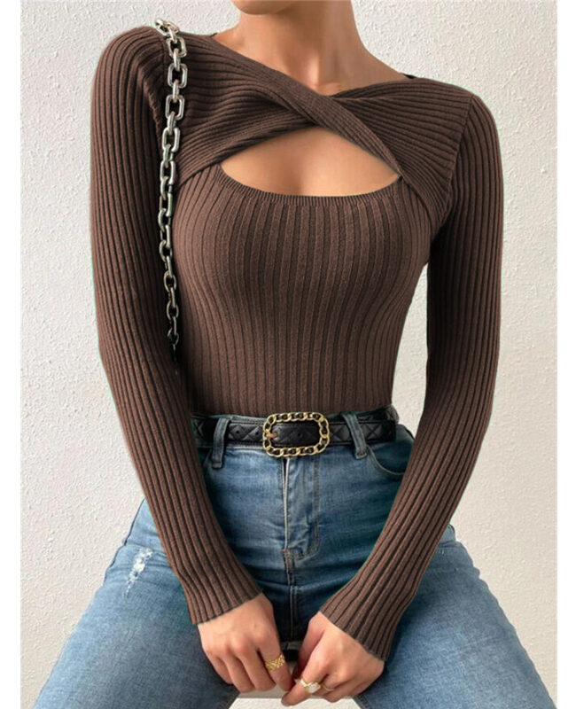 The Delphine Hollow Pullover Knitted Sweater Top Detail – La Rose Couture Tops & Blouses