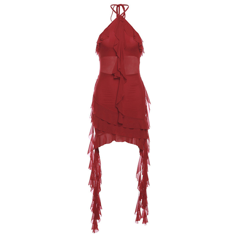 Womens Halter Neck Backless Dress - Image 4