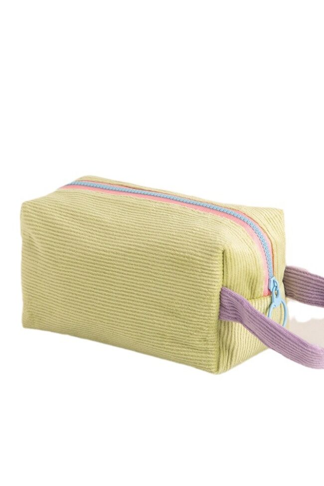 The Apolline Portable Corduroy Cosmetic Bag Large Capacity Handheld Makeup Pouch Detail – La Rose Couture Handbags & Clutches