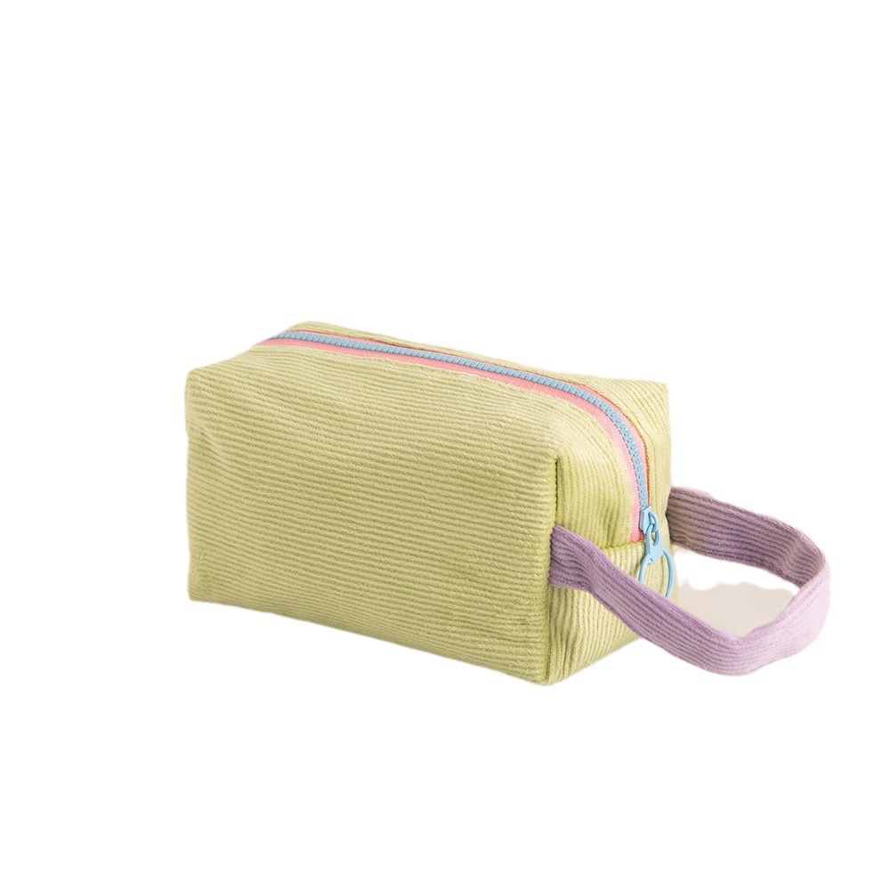Portable Corduroy Cosmetic Bag Large Capacity Handheld Makeup Pouch - Image 4