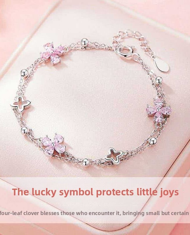 The Florine Four Leaf Clover Stackable Bracelet Detail – La Rose Couture Jewellery & Accessories
