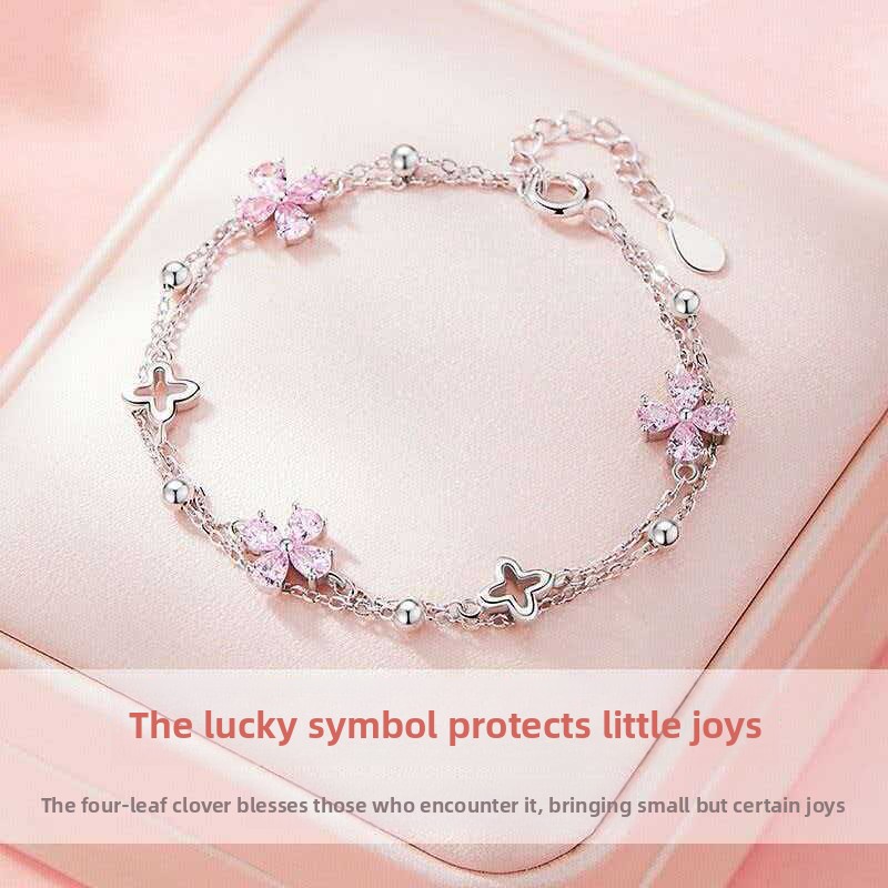 Four Leaf Clover Stackable Bracelet - Image 3