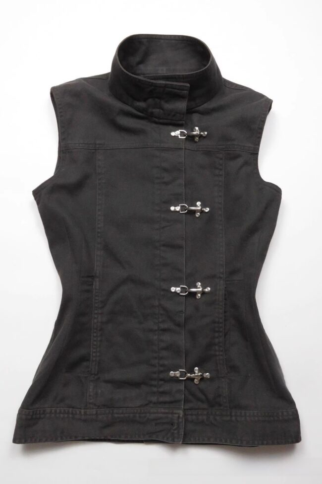 The Leonie Denim Vest Detail – La Rose Couture Coats & Jackets