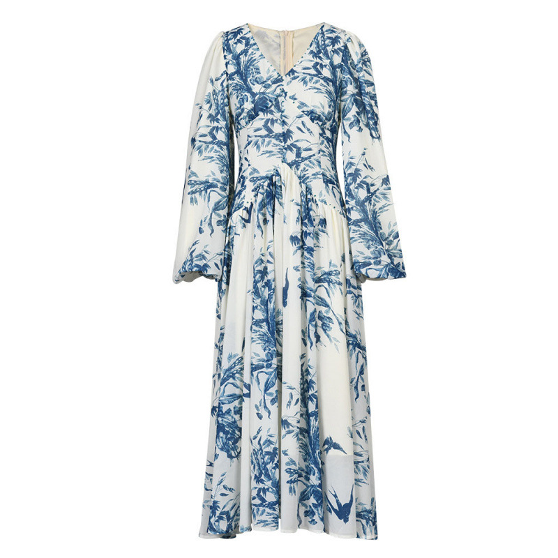 Beaded Printed Chiffon Midi Dress - Image 2