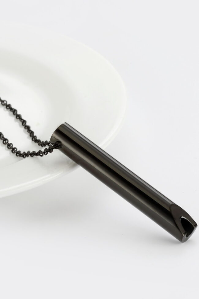 The Therese Adjustable Breathing Meditation Whistle Necklace Detail – La Rose Couture Jewellery & Accessories