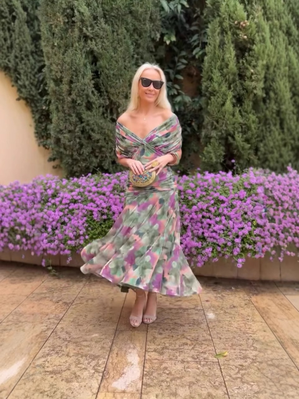 Floral Print Mesh Dress - Image 4