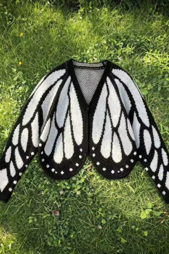 The Diane Butterfly Cape Cardigan Halloween Knit Sweater Coat Detail – La Rose Couture Coats & Jackets