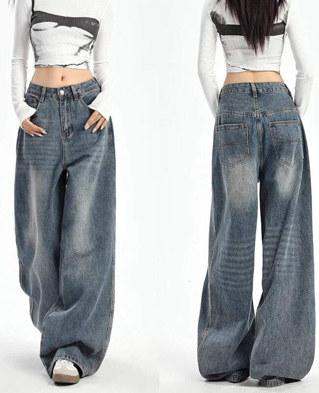 The Clemence Plus Size High Waist Wide Leg Vintage Blue Denim Jeans – La Rose Couture Trousers & Skirts