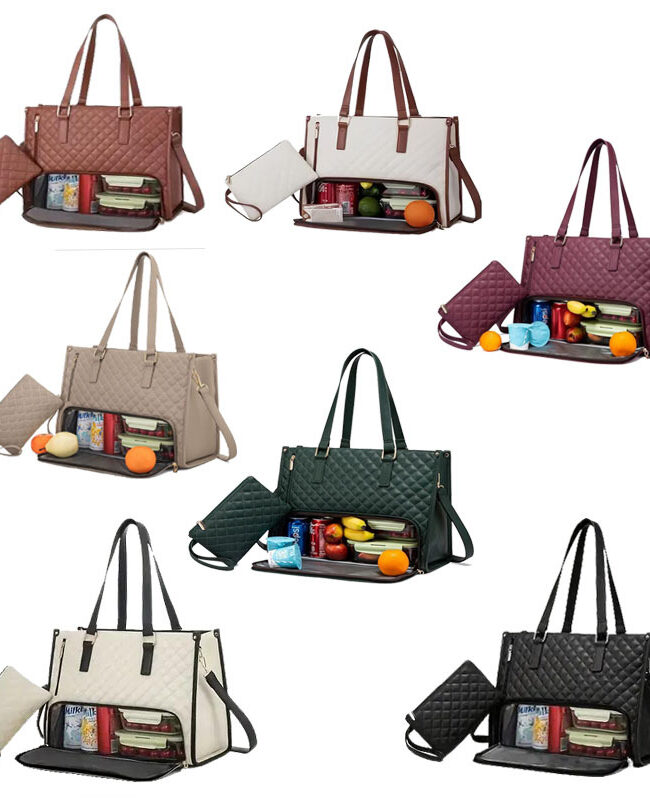 The Violette 2 in 1 Insulated Lunch Tote Bag – La Rose Couture Handbags & Clutches