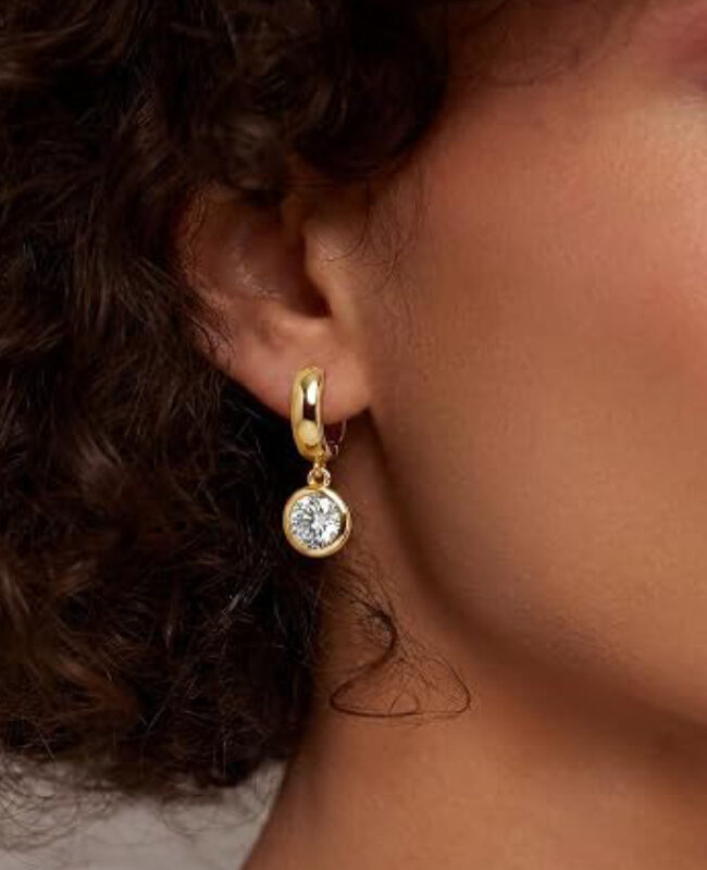 The Suzanne 14k Gold Zircon Earrings Detail – La Rose Couture Jewellery & Accessories