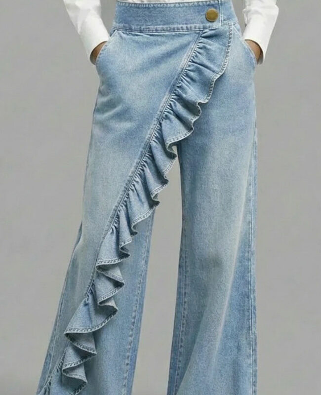 The Carine Vintage High Waist Straight Leg Jeans Detail – La Rose Couture Trousers & Skirts