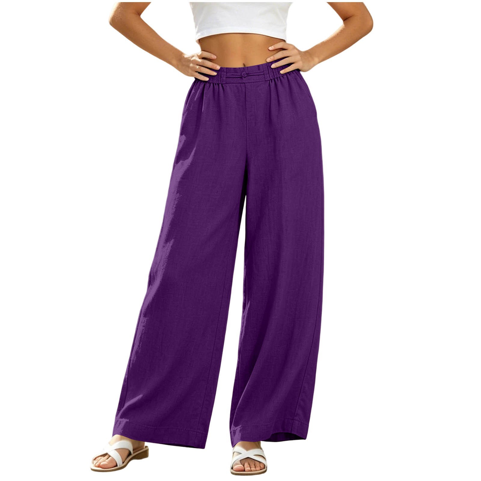 Women Casual Wide Leg Pants Thin - Image 2