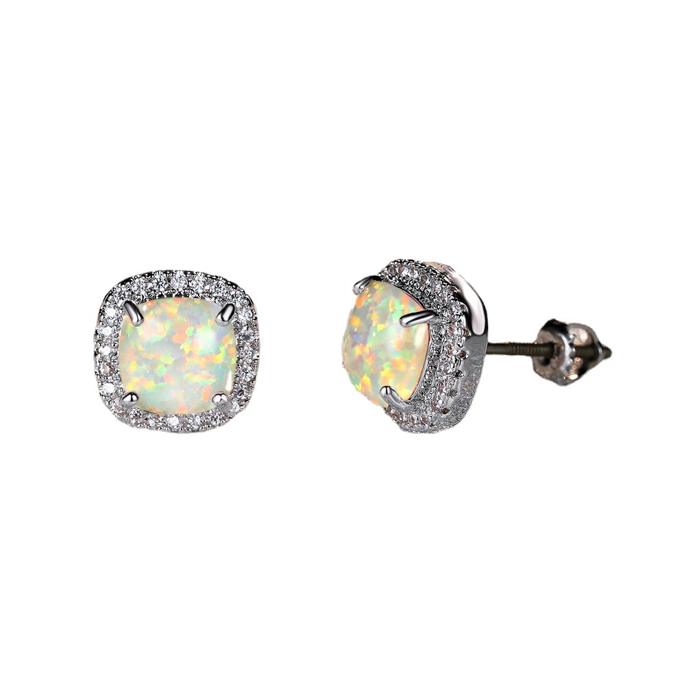 Fashion Geometric Square Spiral Earrings - Image 2