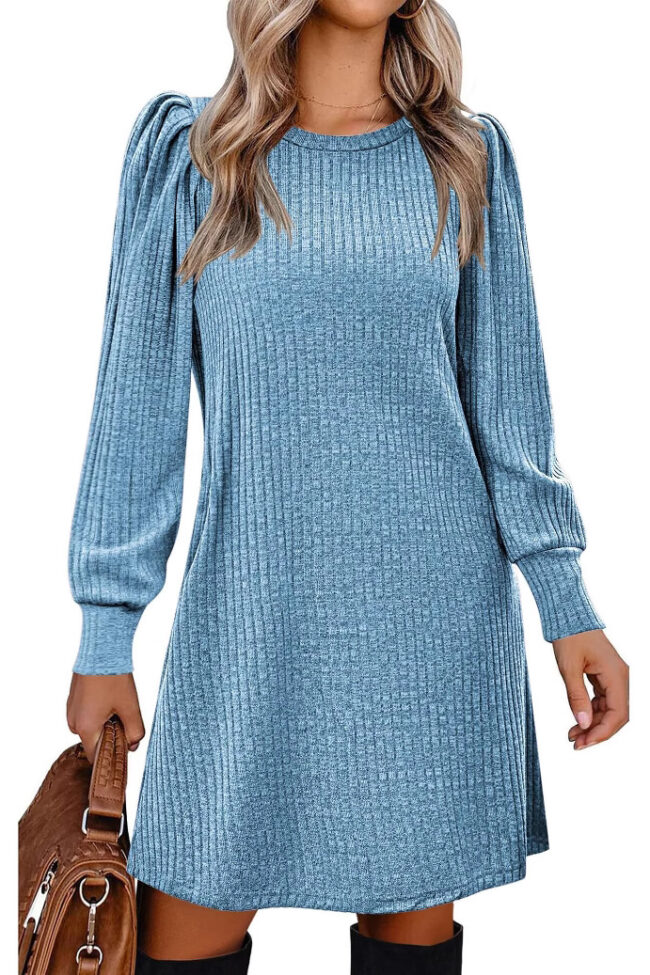 The Maelys Round Neck Puff Sleeve Mid Length Dress Detail – La Rose Couture Dresses & Gowns