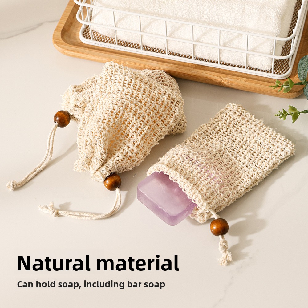 Hanging Cotton Linen Soap Bag - Image 2