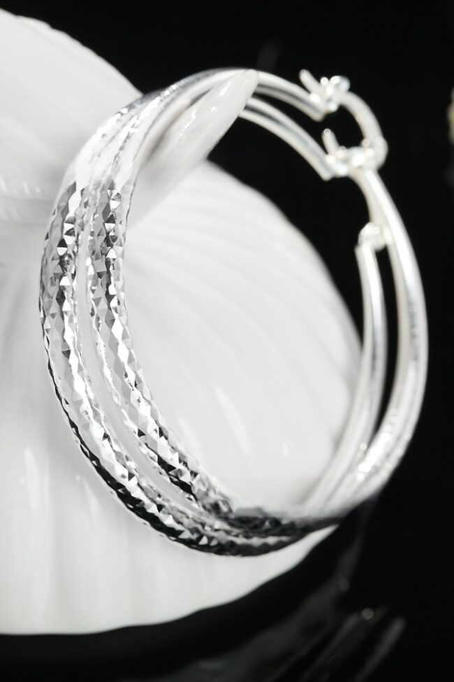 The Anais Large Hoop Earrings Silver Plated Simple Jewelry – La Rose Couture Jewellery & Accessories