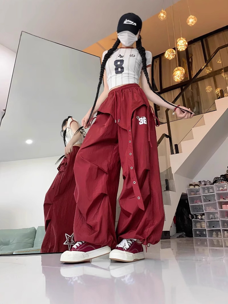 Womens Wide-Leg Dance Cargo Pants - Image 2