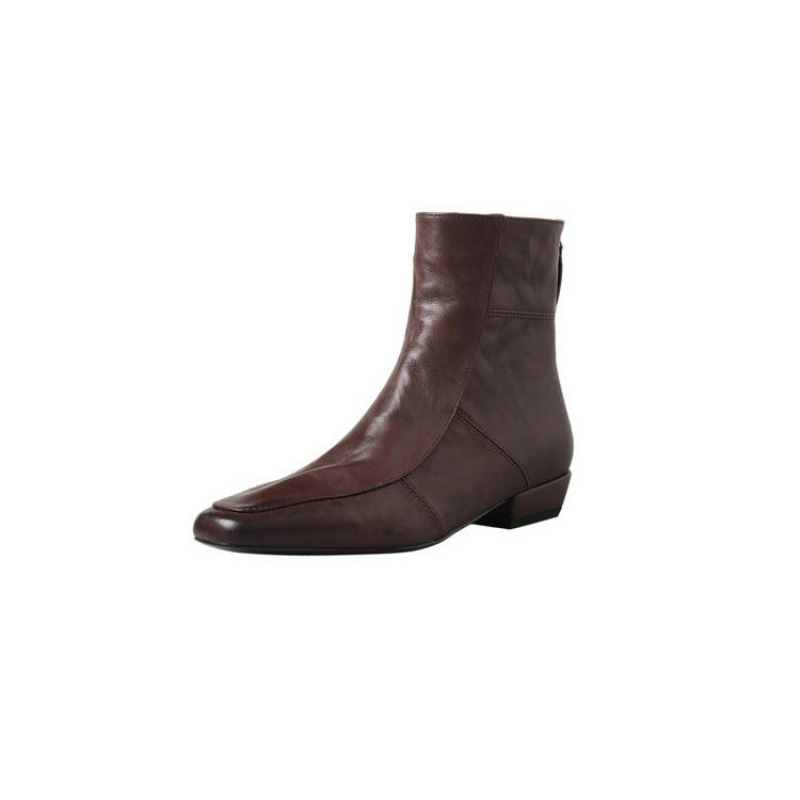 Womens Genuine Leather Square Toe Chelsea Boots - Image 5