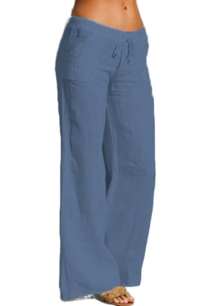 Cotton Linen Wide Leg Pants Detail – La Rose Couture Trousers & Skirts