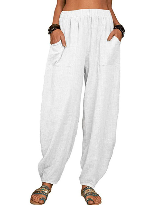 The Prudence Loose Fit Cotton Harem Pants Detail – La Rose Couture Trousers & Skirts
