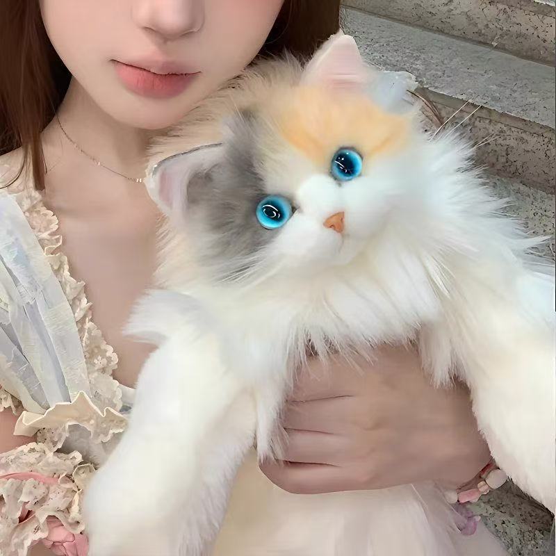 Realistic Plush Cat Backpack Toy Stuffed Animal Doll - Image 2