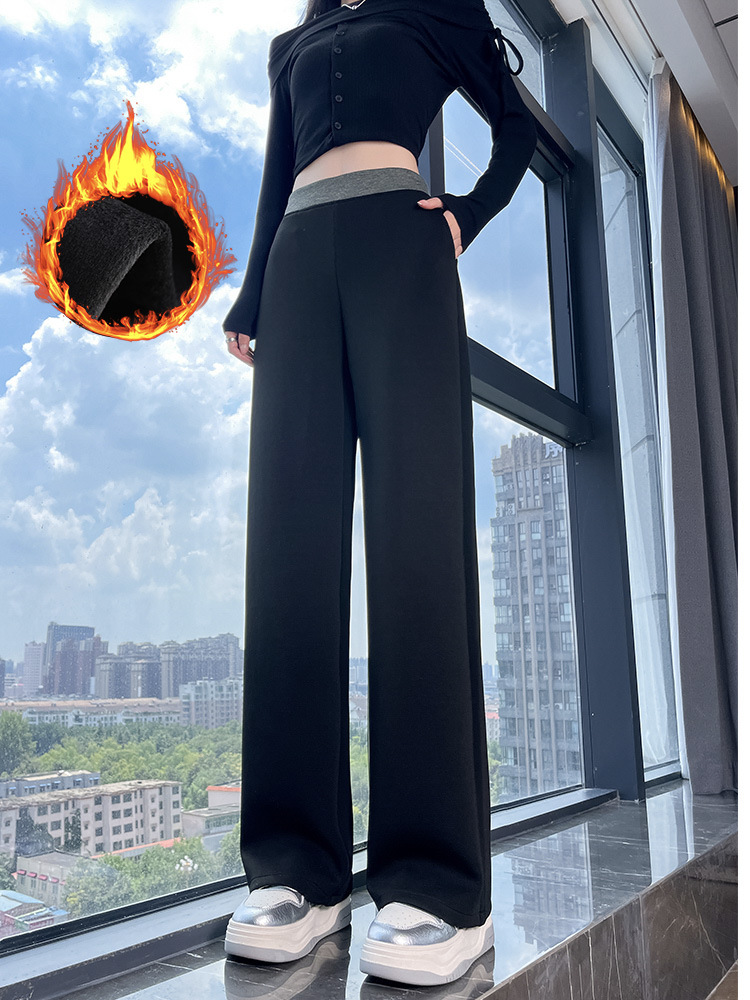 High-Waisted Fleece-Lined Wide-Leg Pants - Image 5