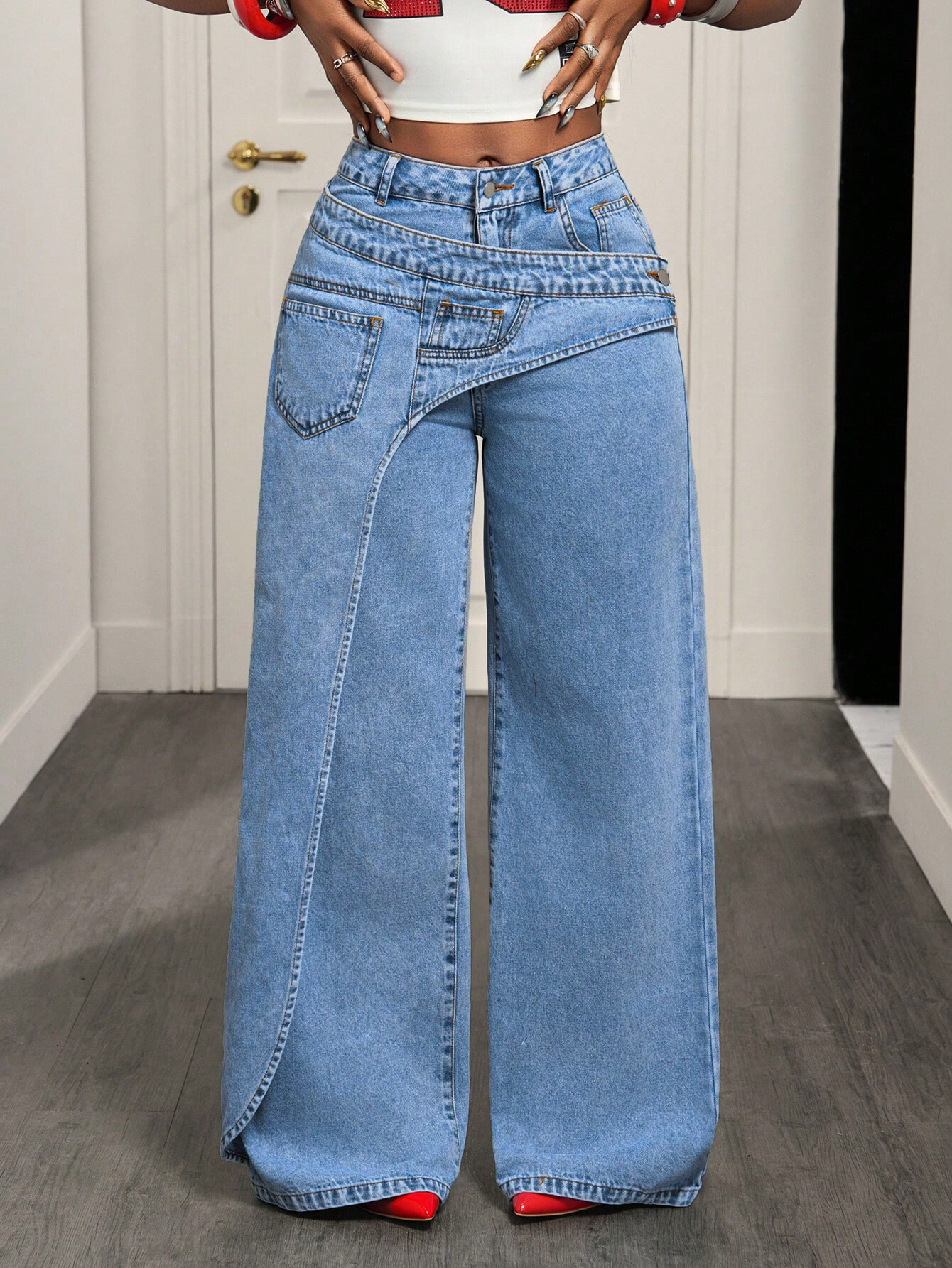 Straight Leg Denim Pants for Women - Image 3