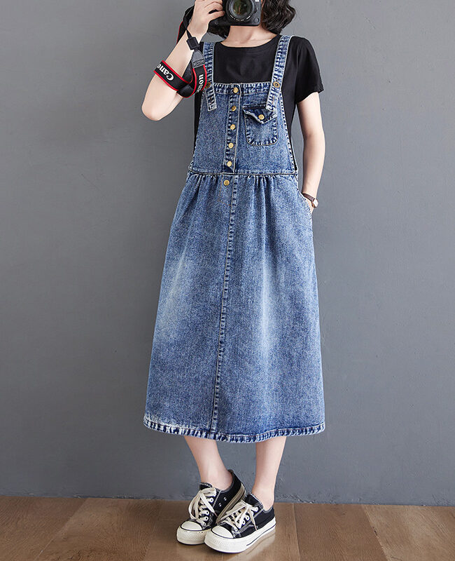 The Chloe Slimming Denim Suspender Skirt Detail – La Rose Couture Trousers & Skirts