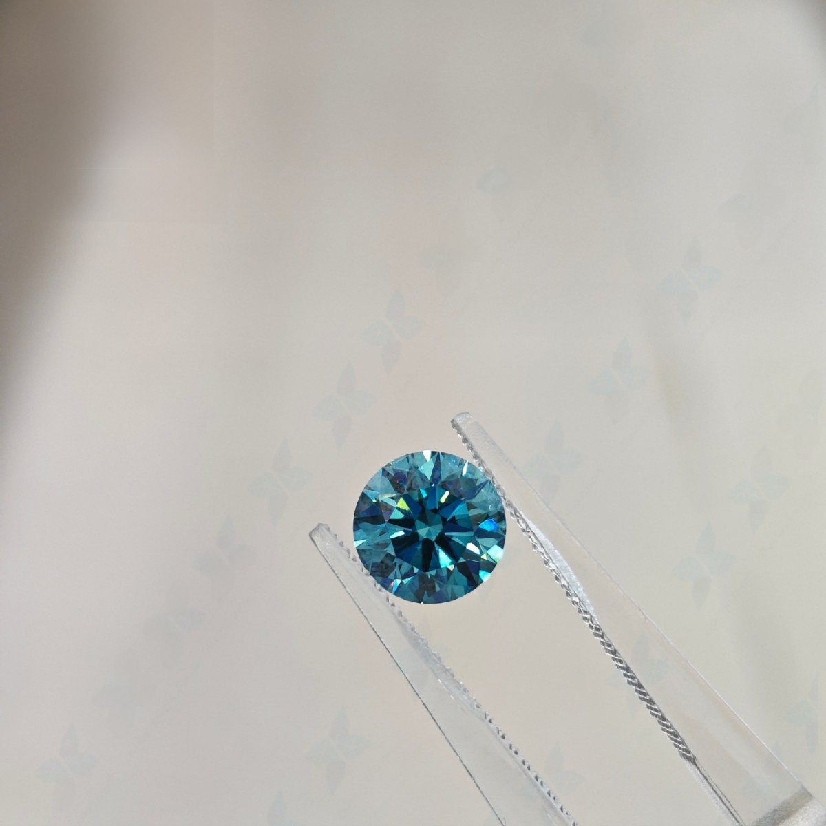 Round Blue Lab Grown Loose Diamond - Image 2