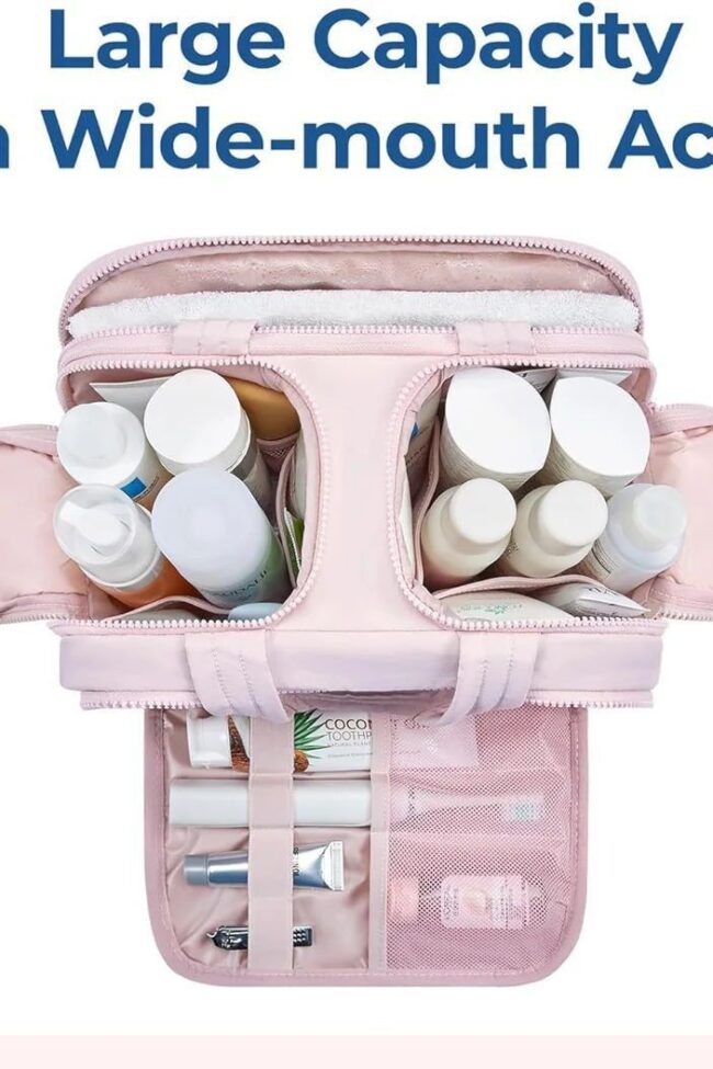 The Sabine Double Opening Cosmetic Toiletry Bag Detail – La Rose Couture Handbags & Clutches