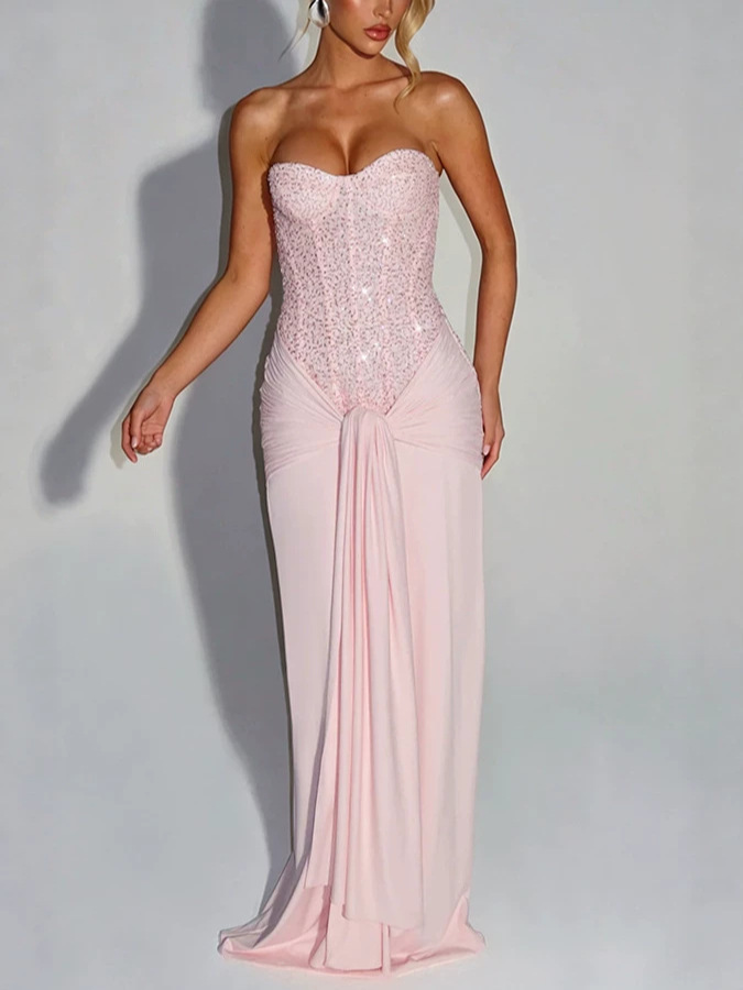 Womens Sequin Wrap Bodycon Dress - Image 4