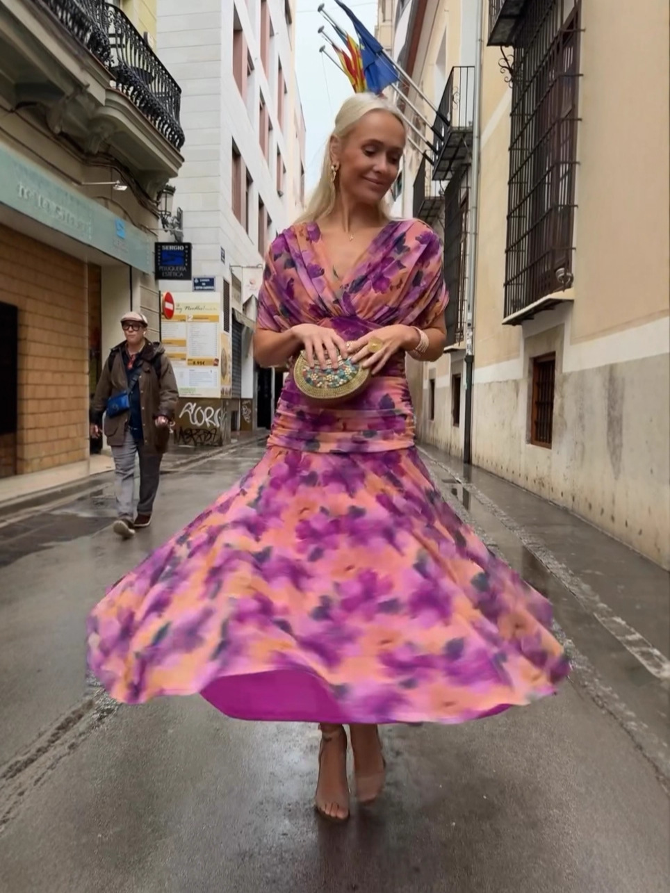 Floral Print Mesh Dress - Image 2