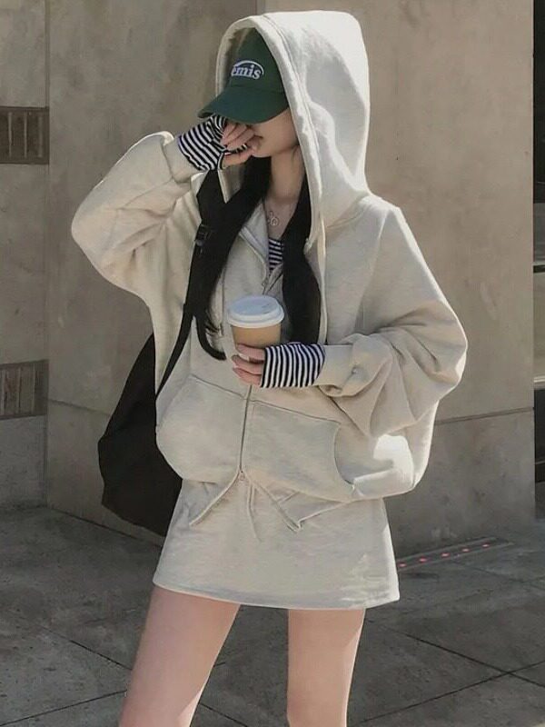 Hooded zipper loose pullover jacket - Image 4
