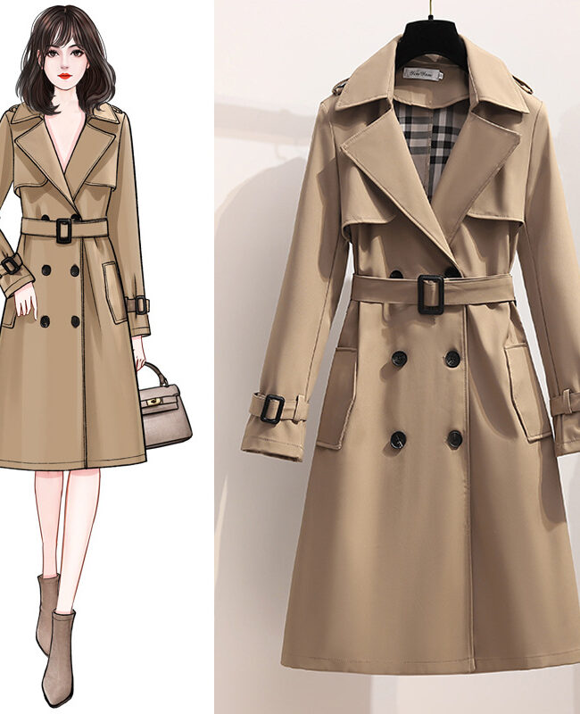 The Maelys Mid Length Windbreaker Jacket – La Rose Couture Coats & Jackets