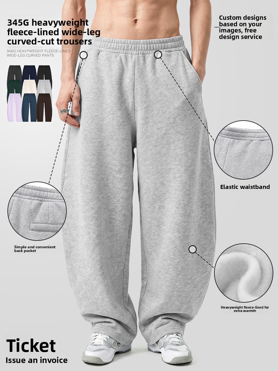 Fleece-Lined Scimitar-Style Wide Leg Pants