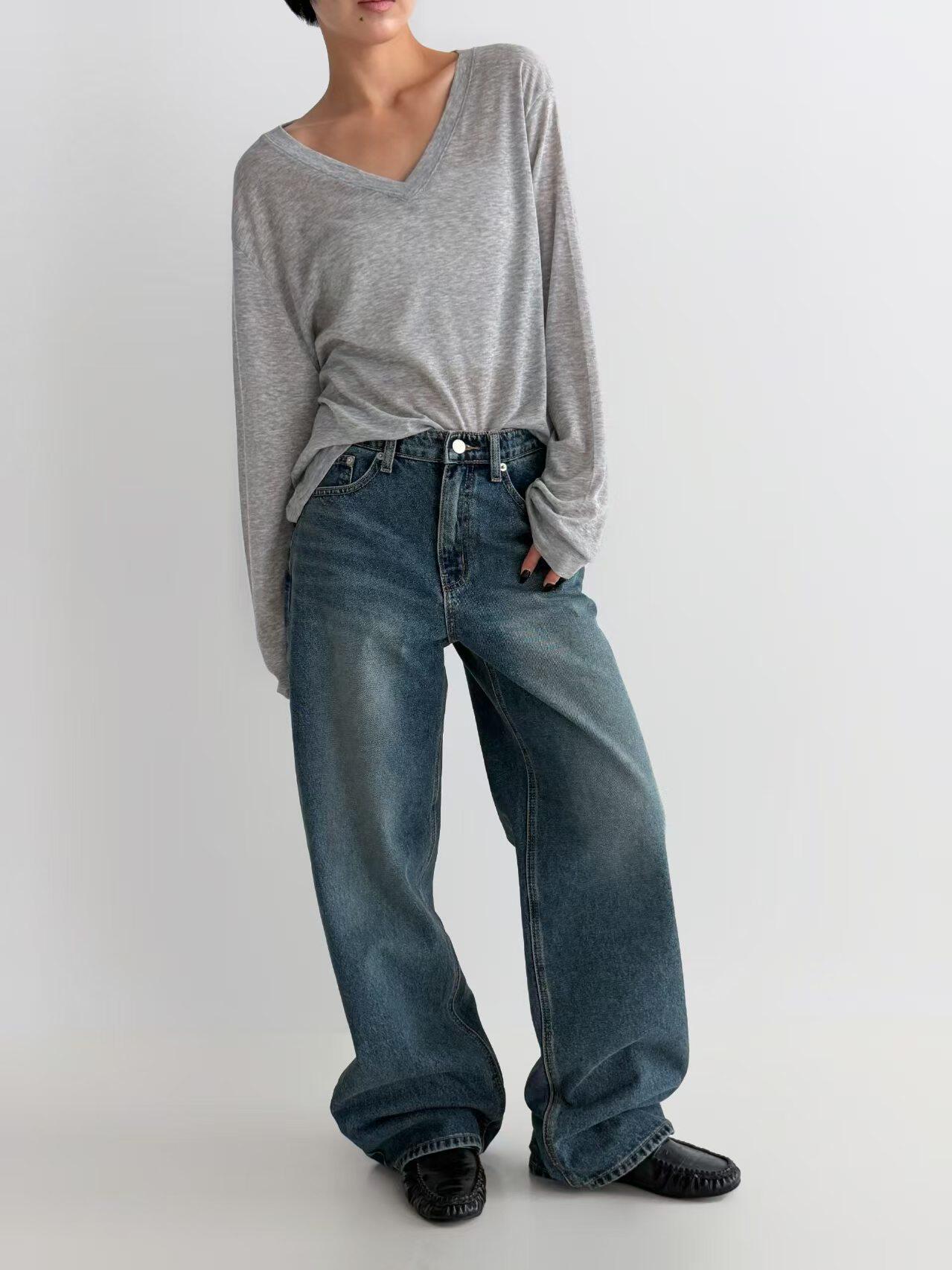 Mid-High Waist Straight-Leg Denim Jeans - Image 5